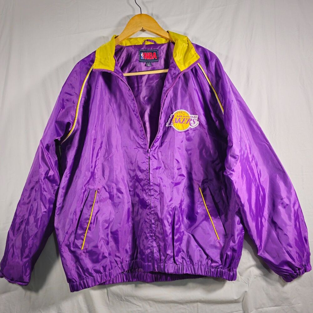 NBA Los Angeles Lakers Full Zip Windbreaker / Rain Jacket XL
